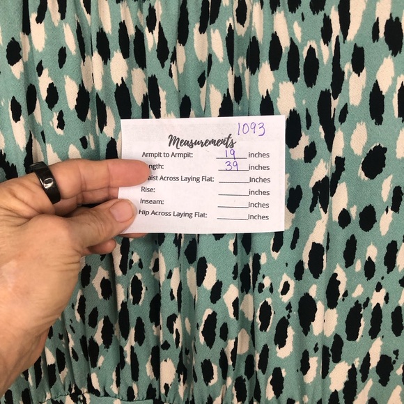 H&M Dress Paintbrush Pattern Faux Wrap Front Softly Gathered Cuffed Long Sleeve - Picture 10 of 10